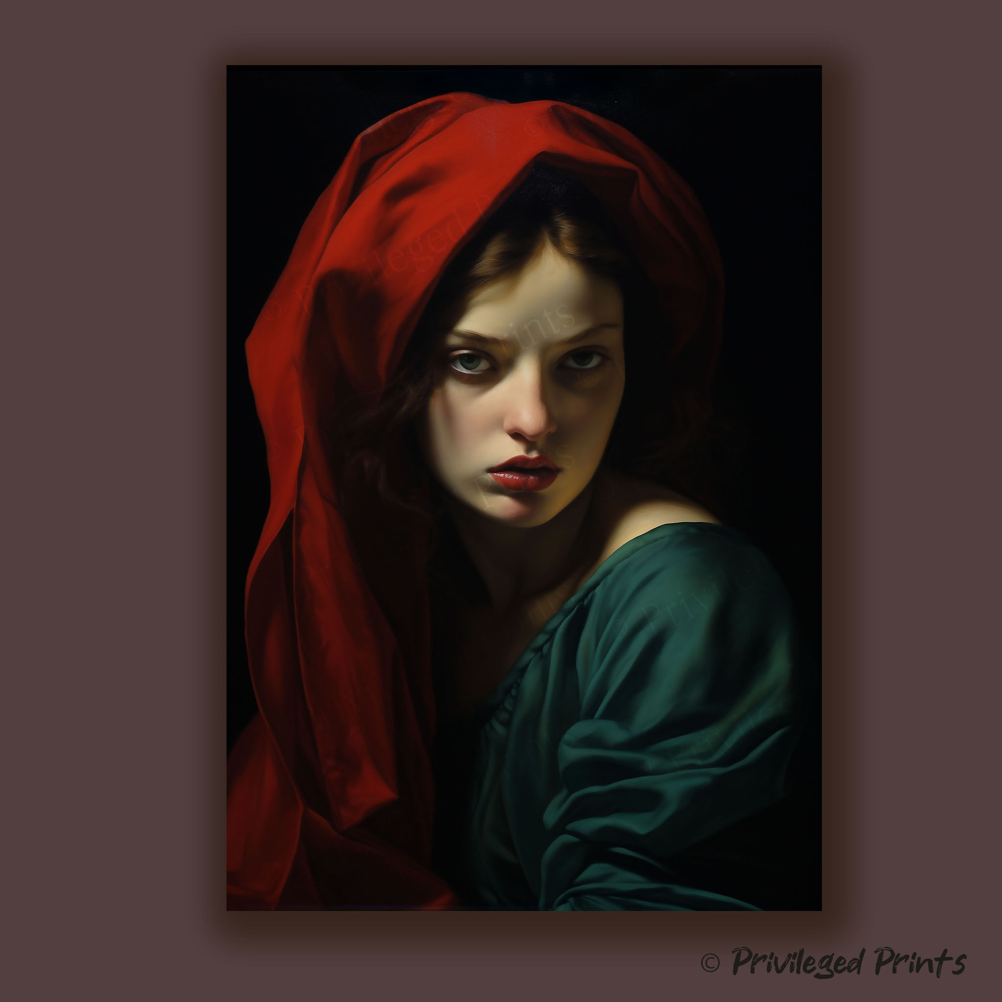 Expressive Portrait of Woman in the Green Dress
