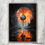 Thumbnail: a dark and moody surreal art poster with a large clock face hanging in front of an orange moon which is reflected in a river of water, between skeletal trees. 