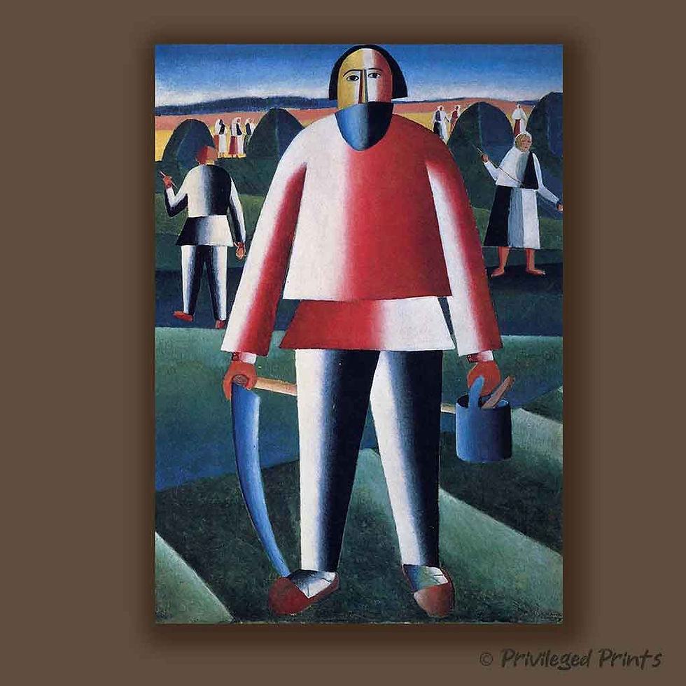 Kazimir Malevich Haymaking Russian rural geometric figure bold art print
