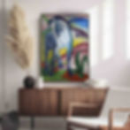 Blue Horse Franz Marc art print German Expressionist animal art bold blue horse colourful landscape Der Blaue Reiter decor