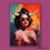 Thumbnail: Devilish Darling No.4 Divine Rebels vibrant orange pink devil woman art print horns red heart sunglasses maximalist wall deco