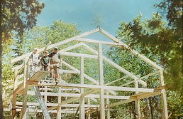 Twin Brothers and Father on Camp Frame