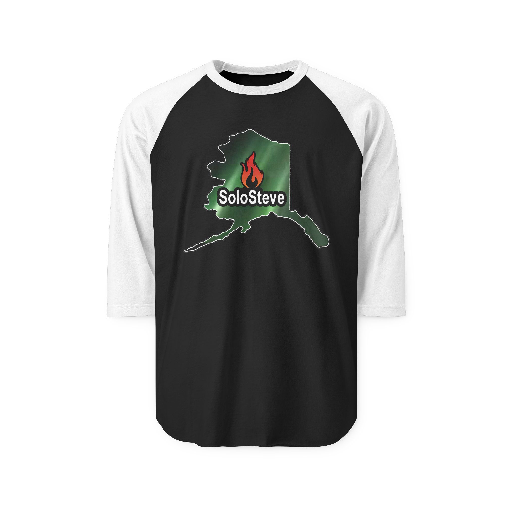 Alaska SoloSteve Raglan Shirt — Outdoor Camping Graphic 3/4 Sleeve