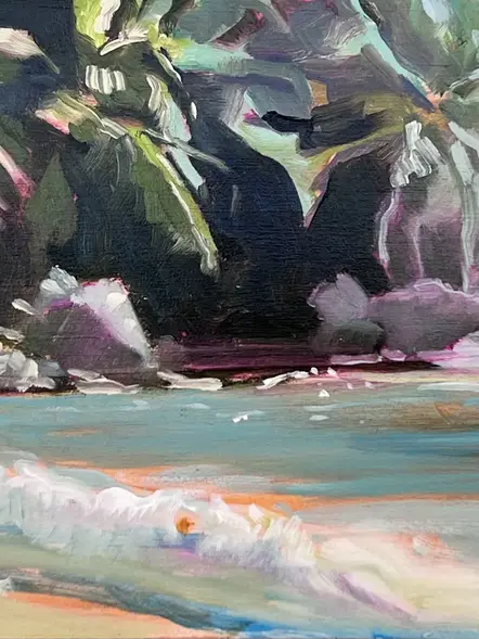 Beach scene painting oil