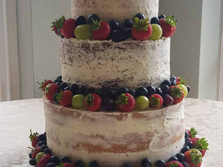 Simple naked wedding cake