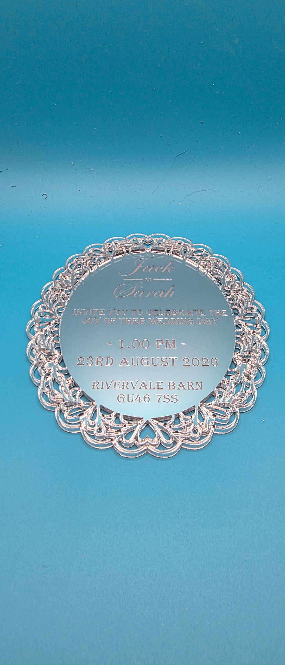 Thumbnail: Mirrored acrylic wedding invitations 