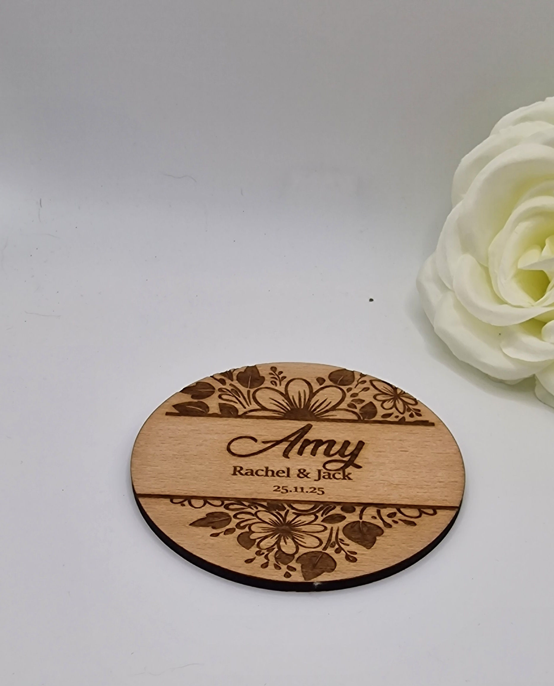 Wedding place names/coasters floral design