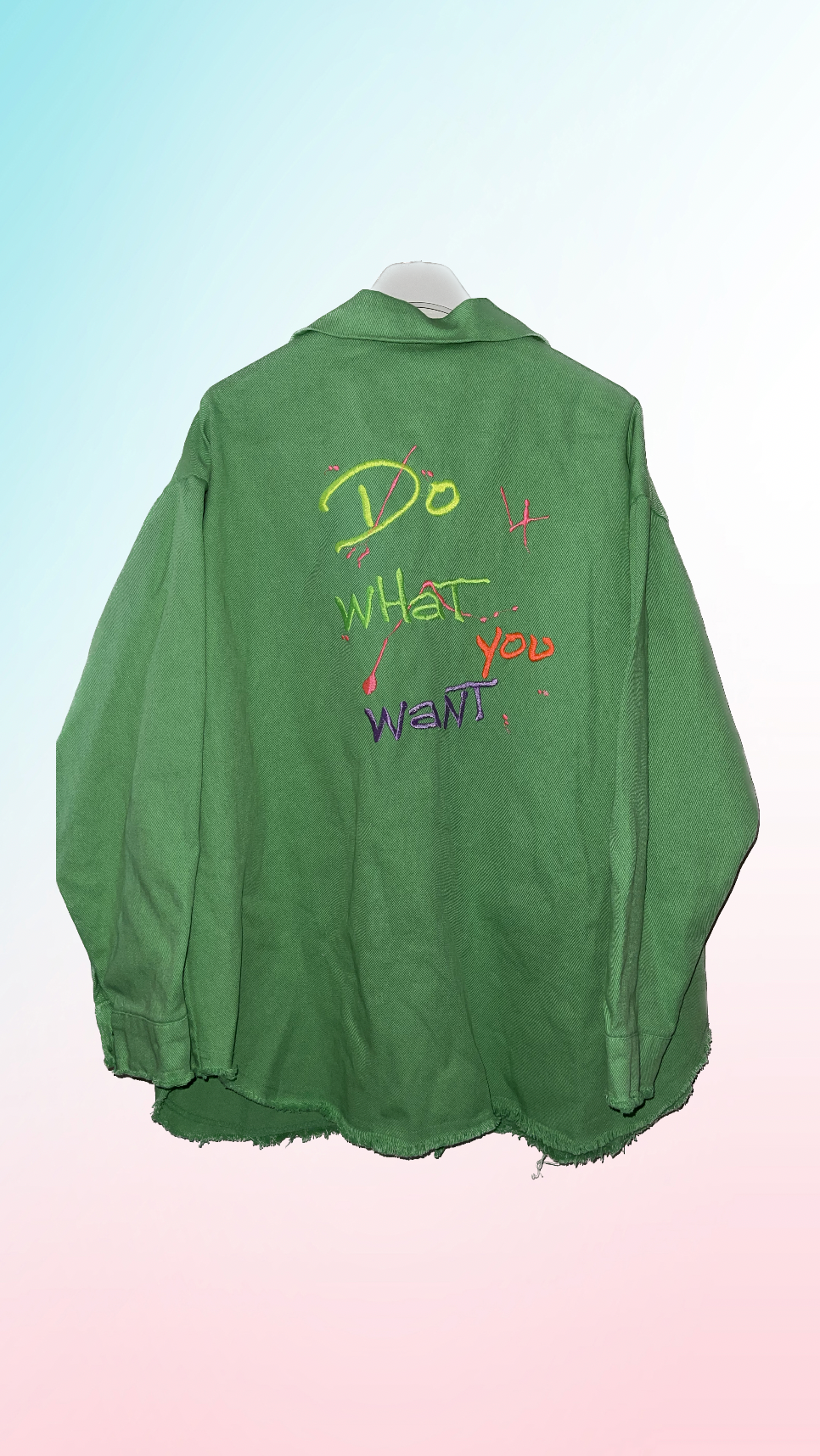 Miniaturbild: Jeans Jacke Jackenhemd Shacket Modell „ Do what you want „