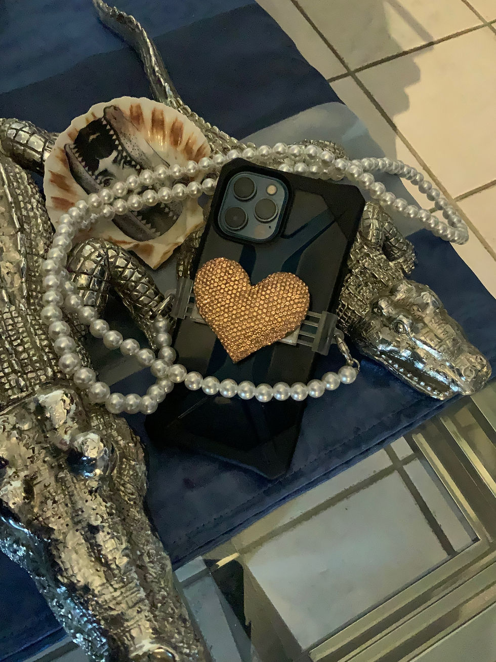 Miniaturbild: Neuheit - Handy Kette „ rosé Heart „ zum Einklemmen des Handys 