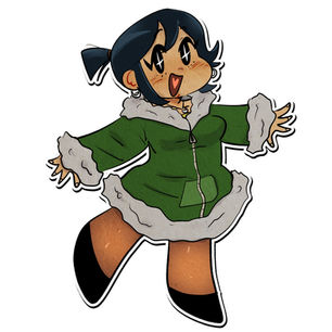 Knives Chau, as apart of a chibi Scott Pilgrim sticker set of mine, series by Bryan Lee O'Malley. This is a fanwork.
