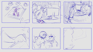 Over & Under: graphic novel storyboard page (thumbnailing)