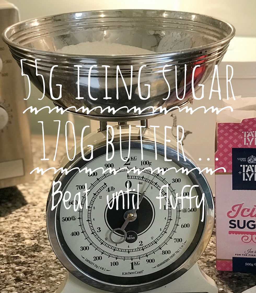 Mix icing sugar and butter