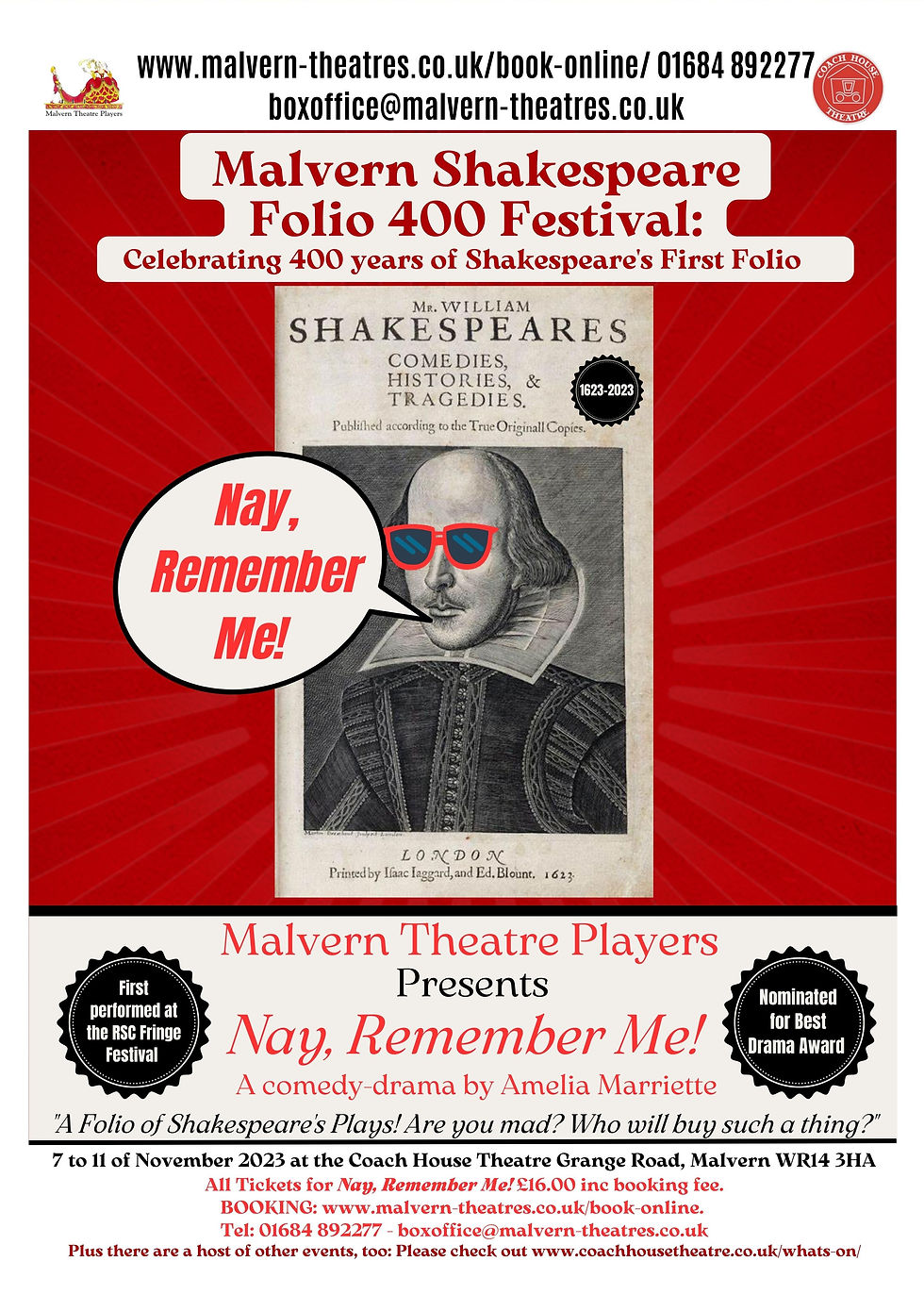 Six performances of Nay, Remember Me! at the Coach House Theatre
