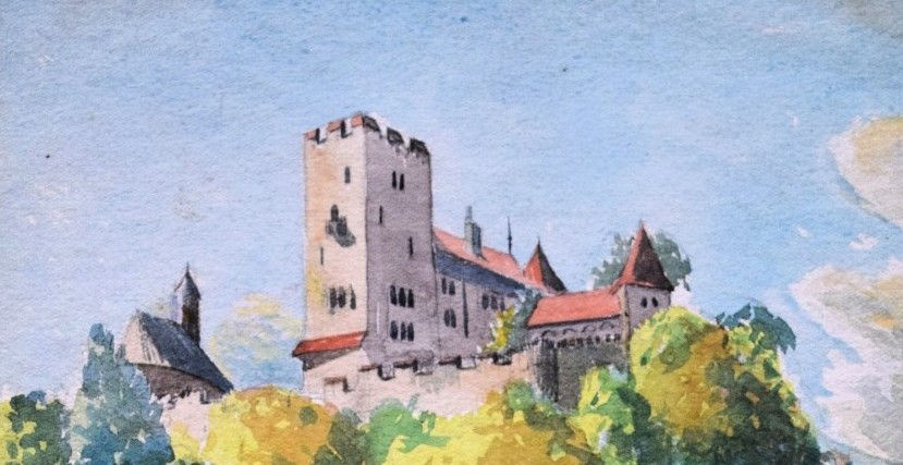 Friesach, Austria 1947 Watercolour Leonard Eason, copyright Amelia Marriette