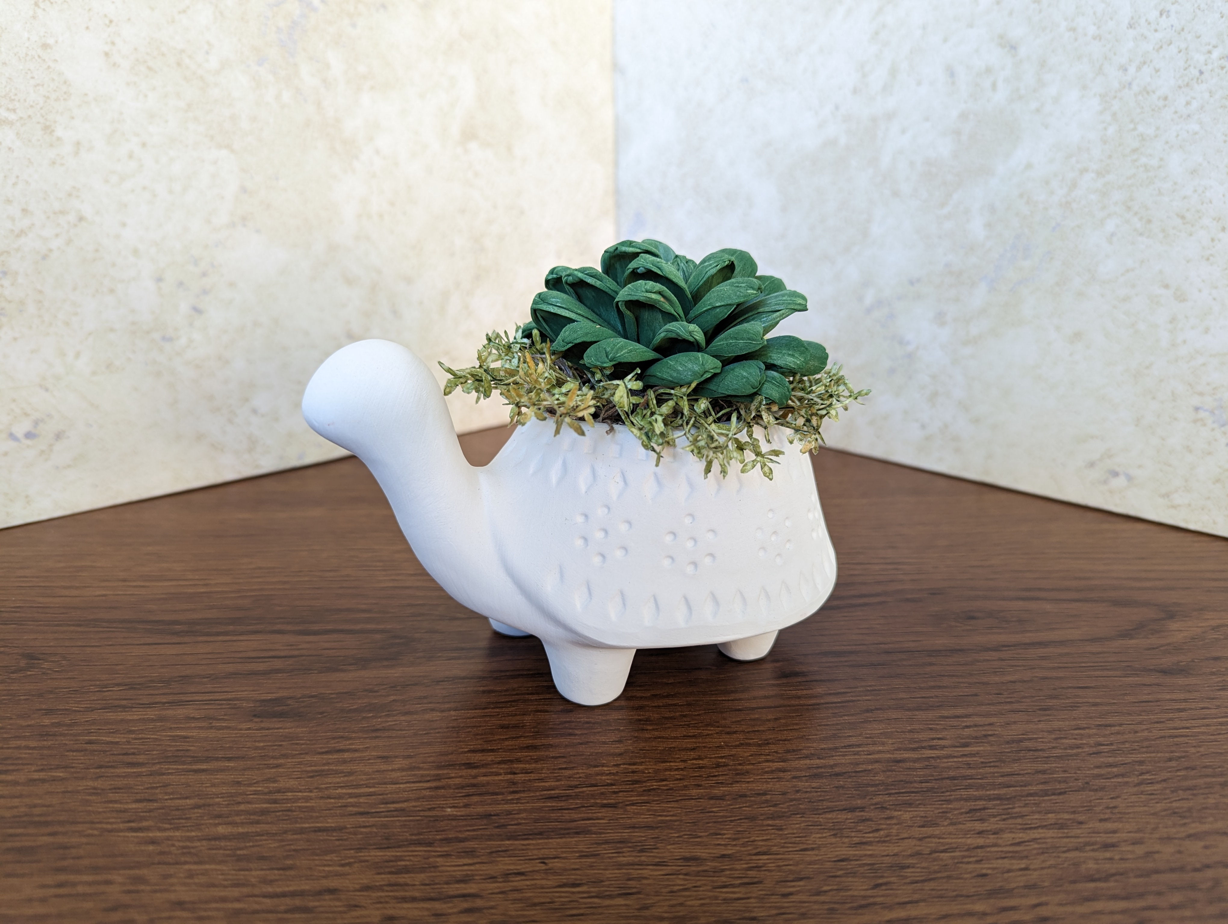 White Turtle Planter