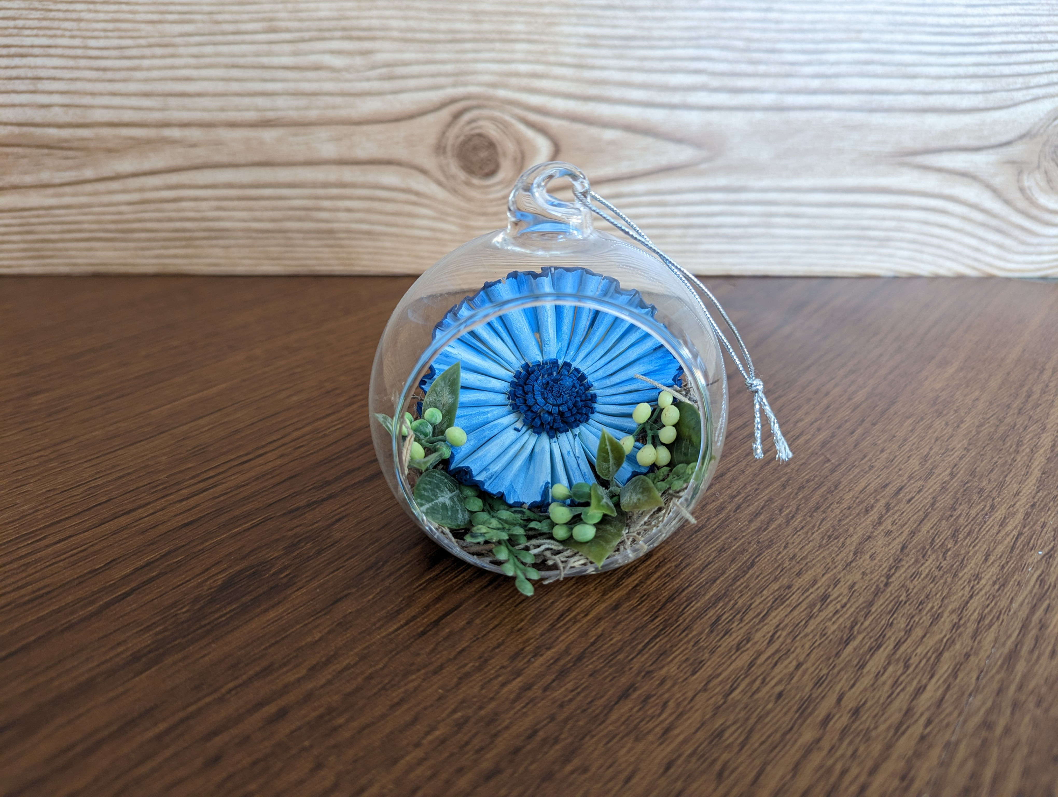 Glass Terrarium - Blue Flower