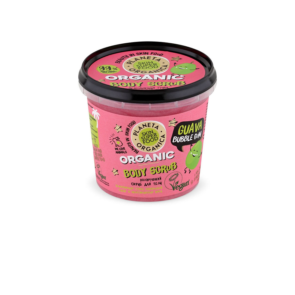 Skin Super Food - %99 Doğal İçerikli, Vegan Formül Body Scrub "Guava Bubble Gum"