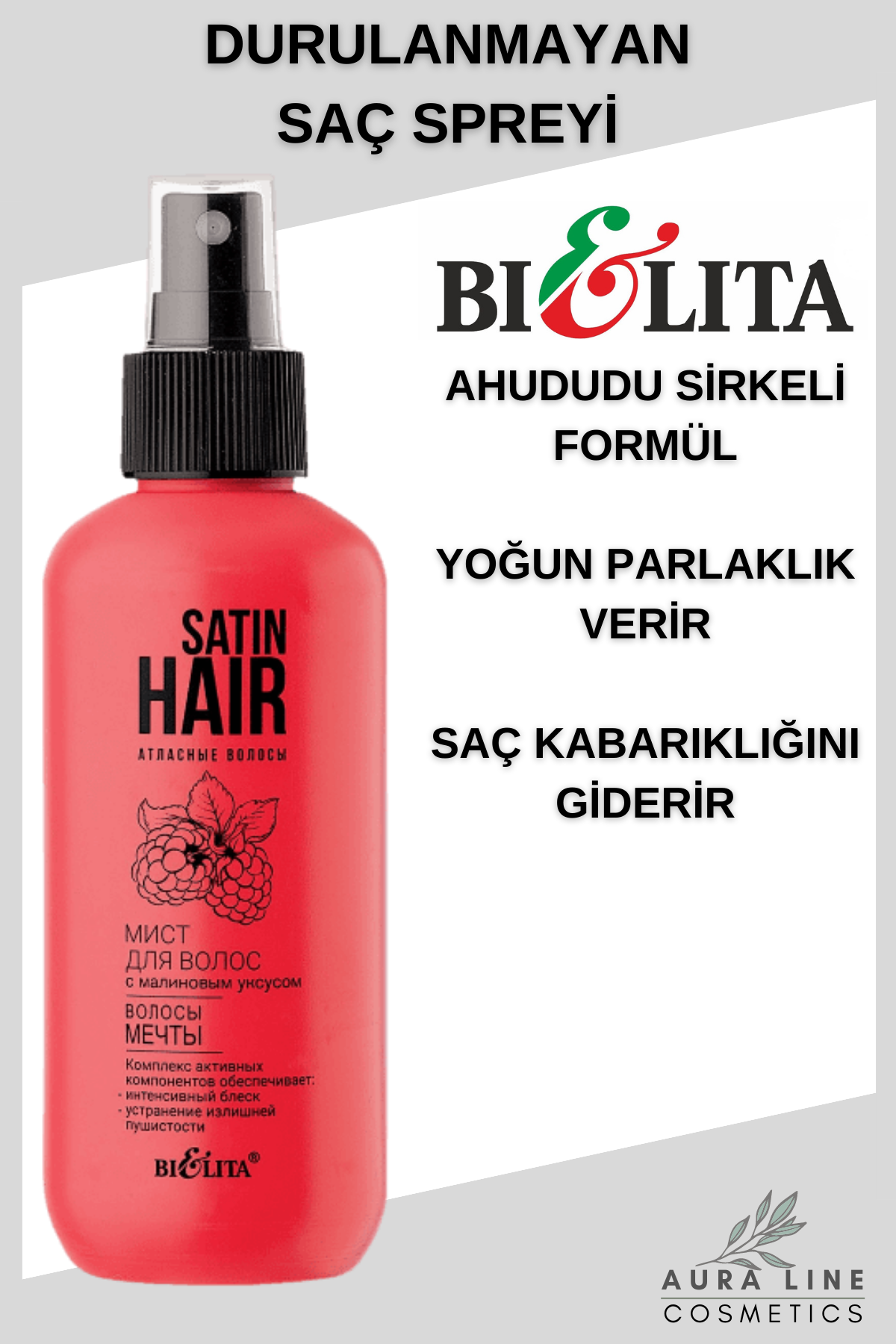 Satin Hair - Ahududu Sirkeli Saç Spreyi - Dream Hair (190 ml)