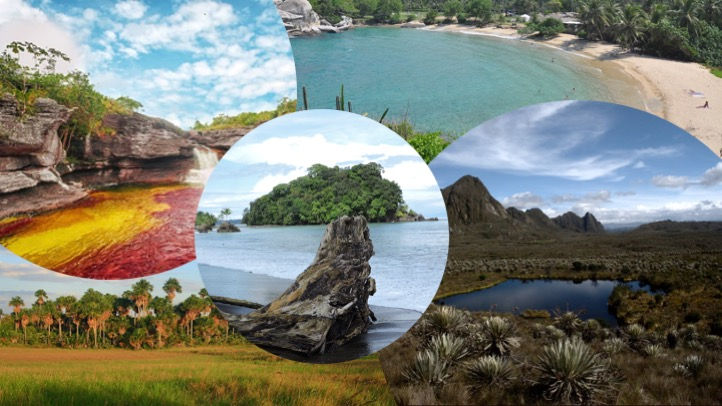 Múltiples regiones naturales en Colombia