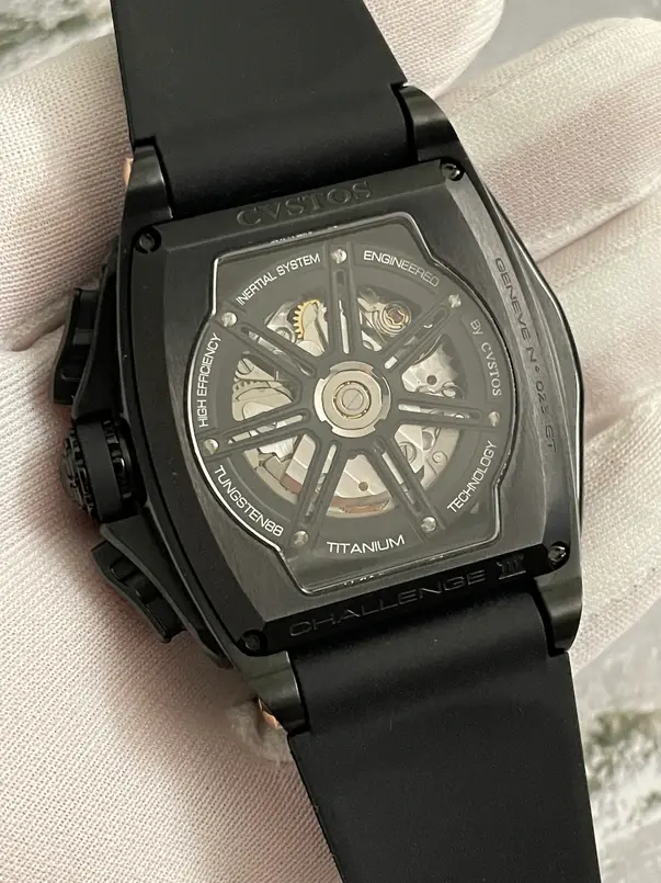 Miniatura: CVSTOS Chronograph S Black Steel Gold 41mm Skeleton - B00107.4102005 - BRAND NEW