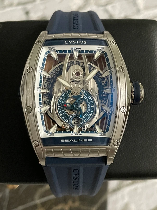 CVSTOS Sealiner PS Steel 41mm Skeleton Navy Blue - C00103.4106001 – BRAND NEW