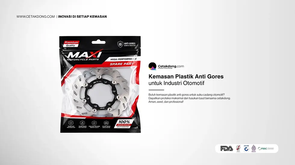 Kemasan Plastik Anti Gores untuk Industri Otomotif