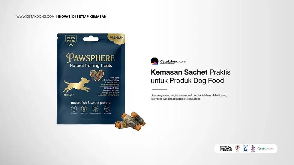Kemasan Sachet Praktis untuk Produk Dog Food