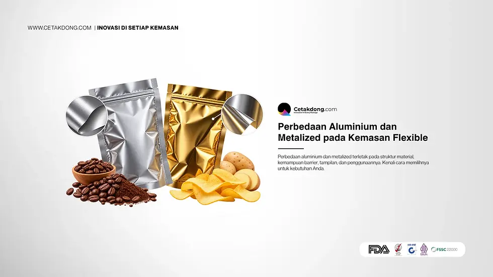 Perbedaan Aluminium dan Metalized pada Kemasan Flexible