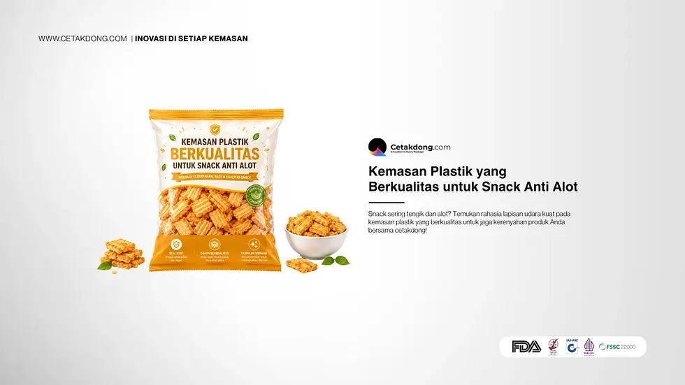 Kemasan Plastik yang Berkualitas untuk Snack Anti Alot