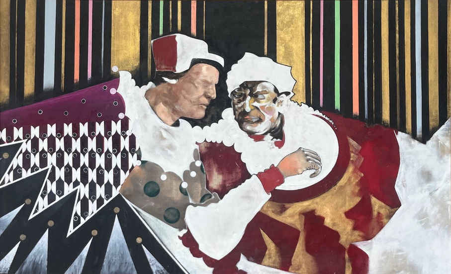 < Two Popes > Oil on Canvas, 90 x 145 cm, 2014