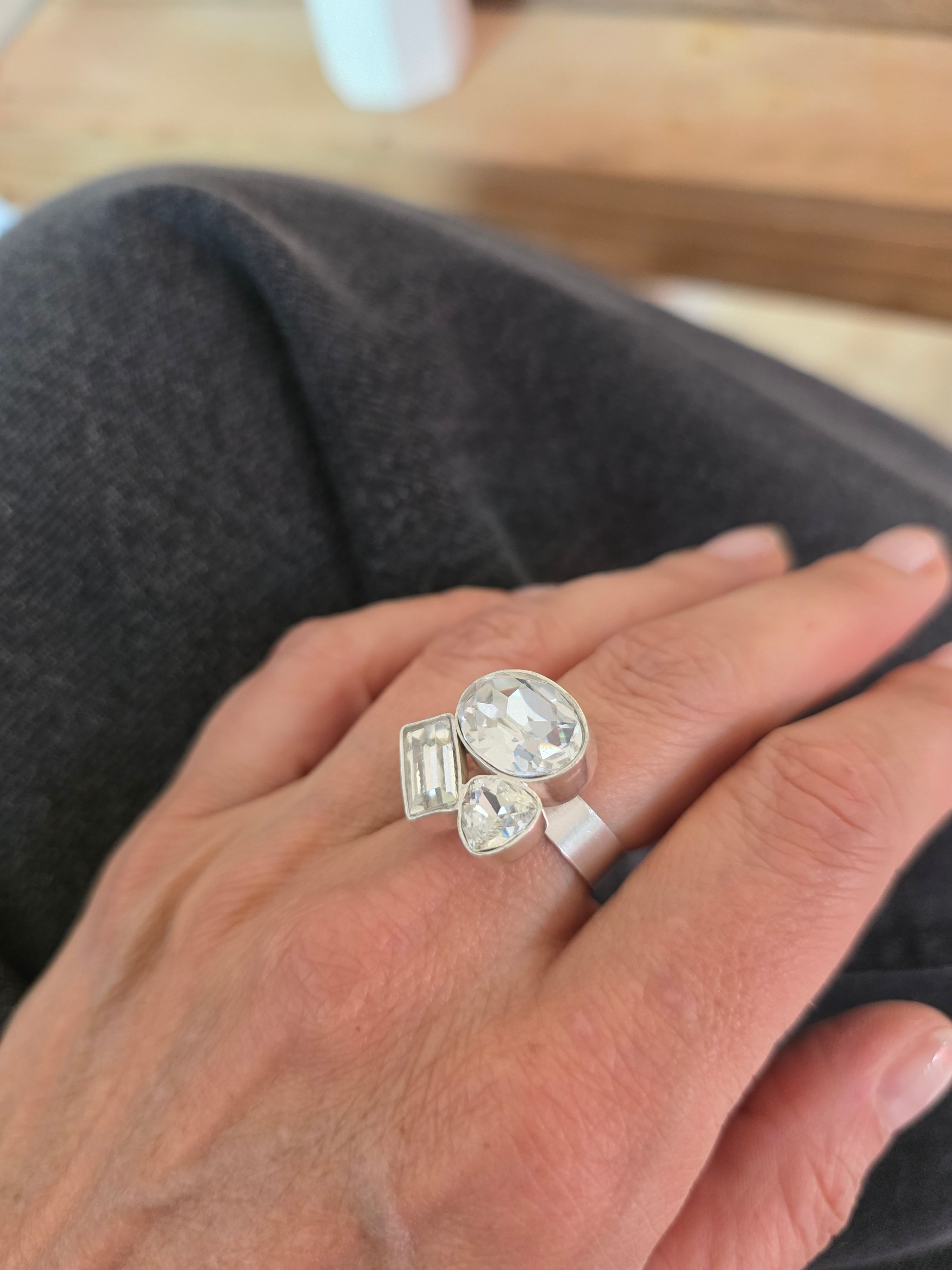 Anillo Plata creado con cristales de Swarovski