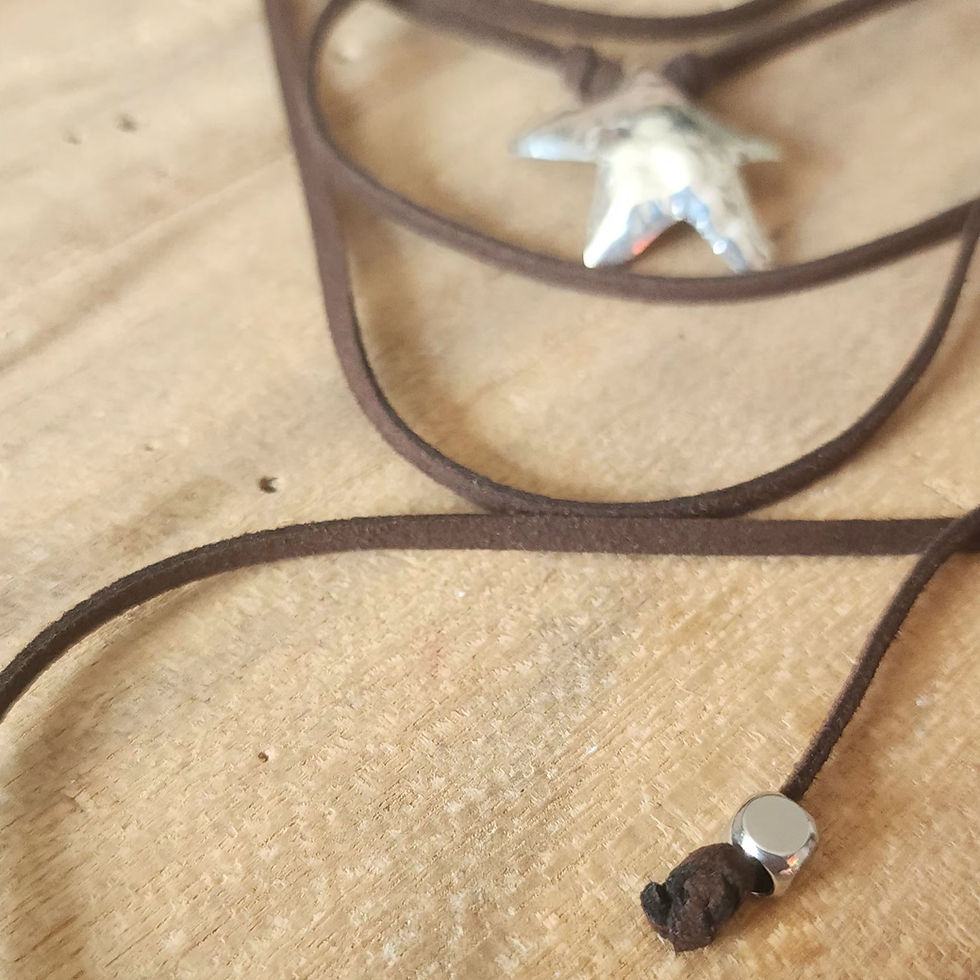 Miniatura: Collar cuero y plata