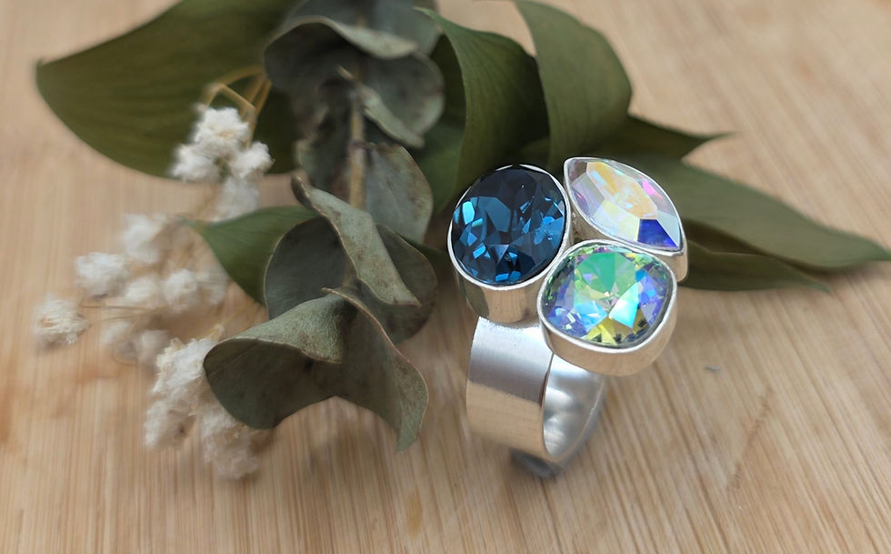 Miniatura: Anillo en plata creado con Cristales de Swarovski
