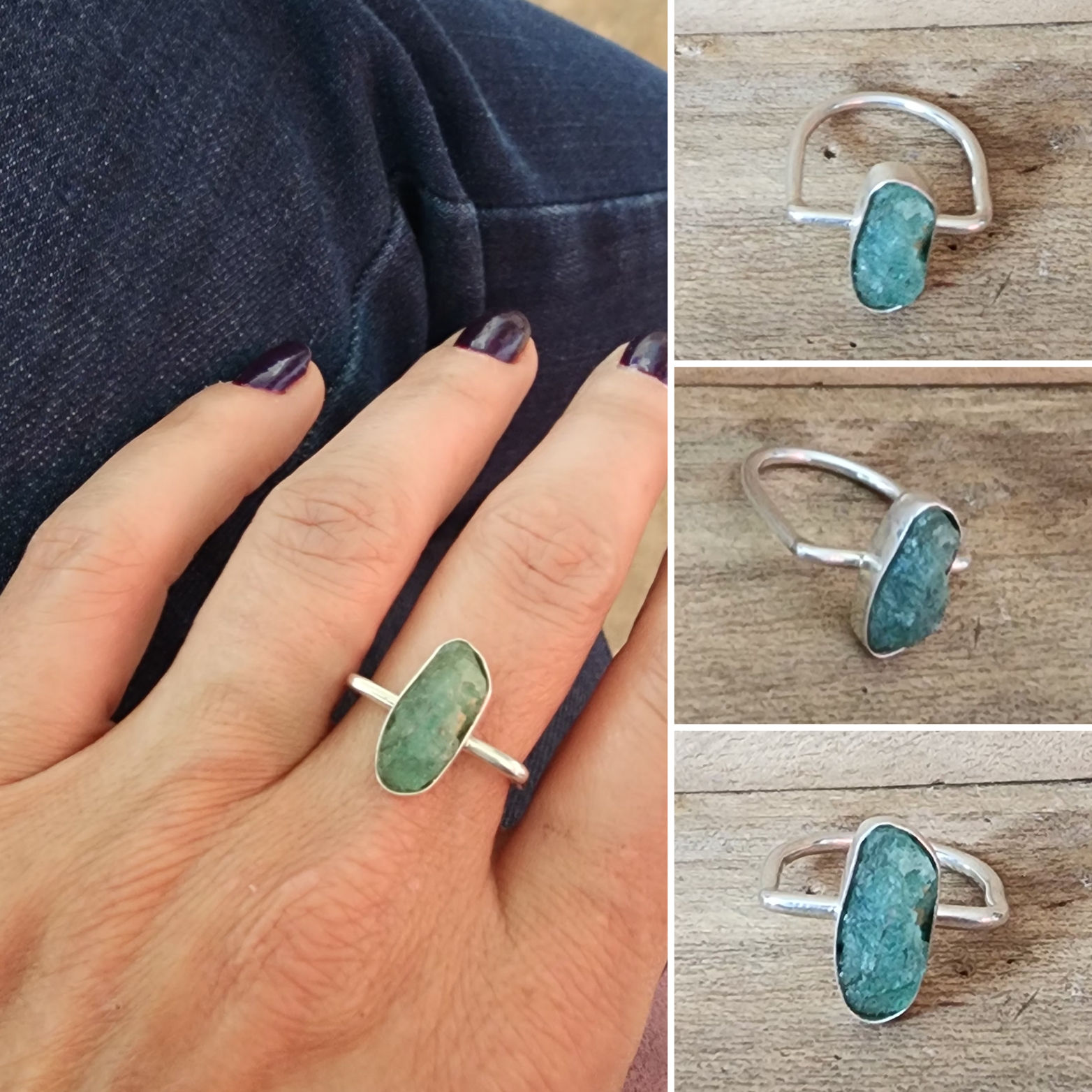 Anillo en plata y esmeralda