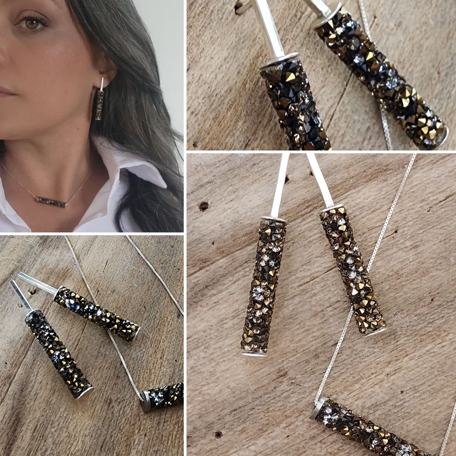 Juego creado con cristales de Swarovski®️ y plata