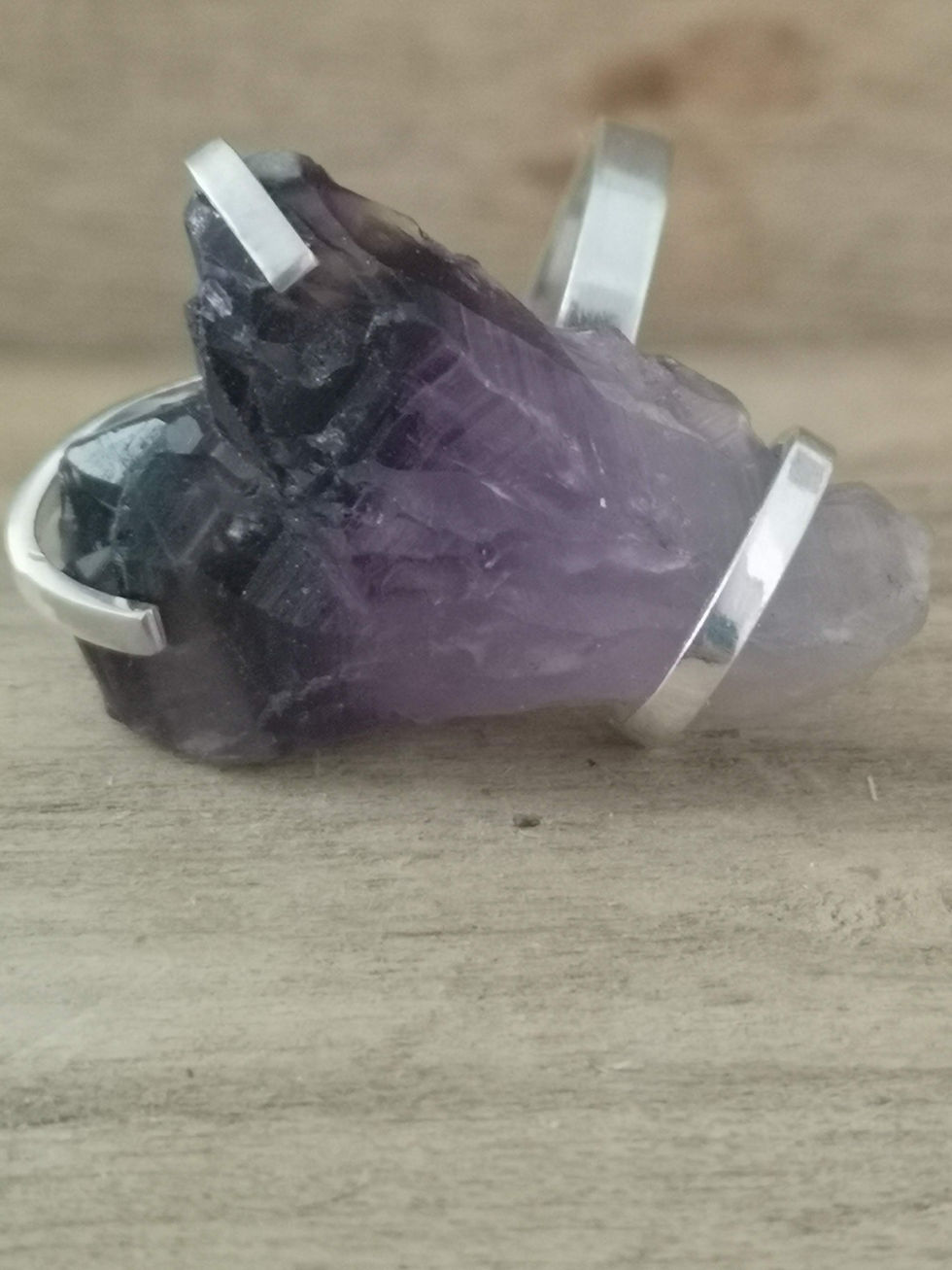 Miniatura: Anillo en plata y amatista 