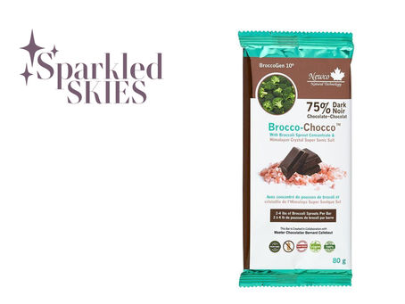 Newco Brocco-Chocco 75% Dark Chocolate Bar, Sparkled Skies