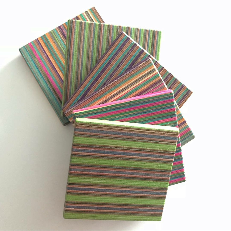 Recycled Skateboard Coasters