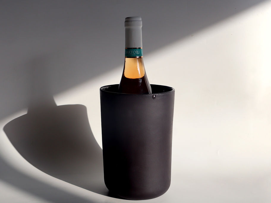 Wine & Flowers black ceramic wine cooler and flower vase