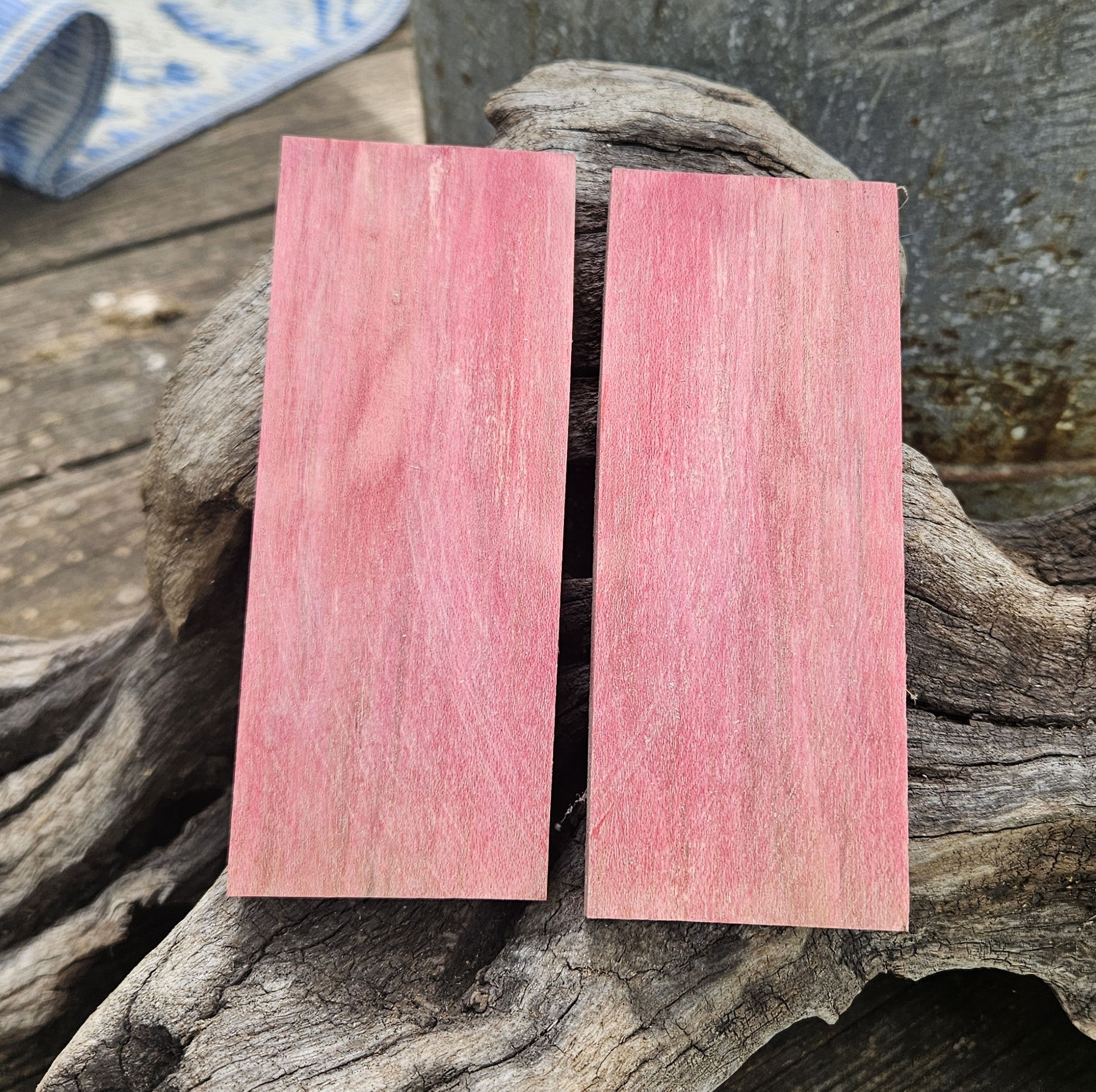 Crimson Ember Maple Book Match Scales