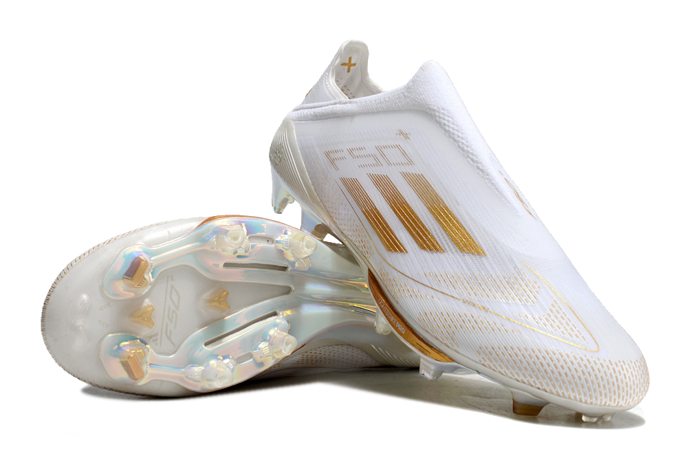 adidas F50 Elite+ “Dayspark” FG Cleats - White/Gold Metallic/White