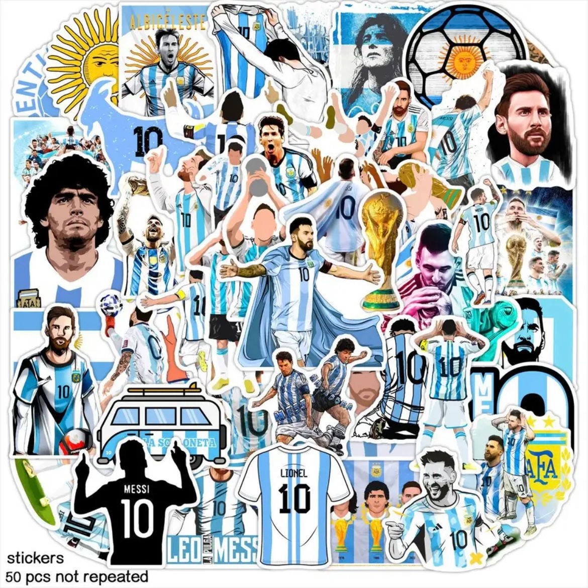 Argentina 🇦🇷 Variety 50 Pieces Sticker Set
