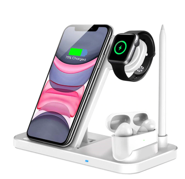Thumbnail: 15W Qi Fast Wireless Charger StandFoldable Charging Dock Station