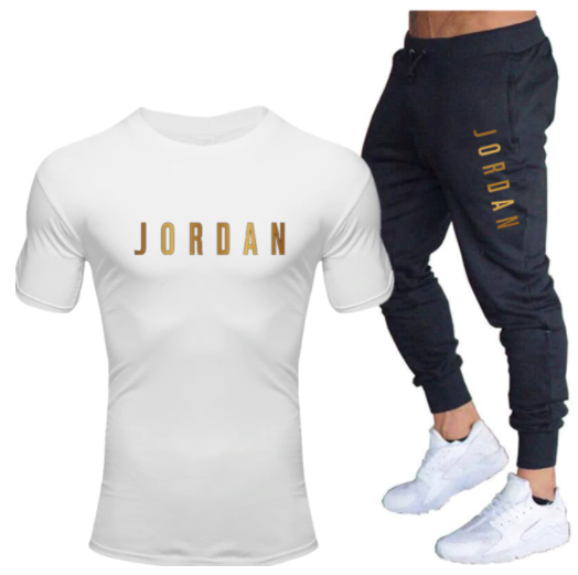 Thumbnail: Men's Sets T Shirts+pants Sets Casual Jordan Words Design