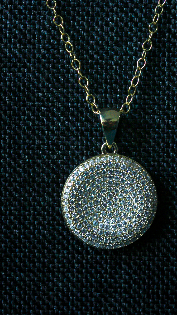 Thumbnail: Cubic zirconia silver rose gold or gold plated pendant 