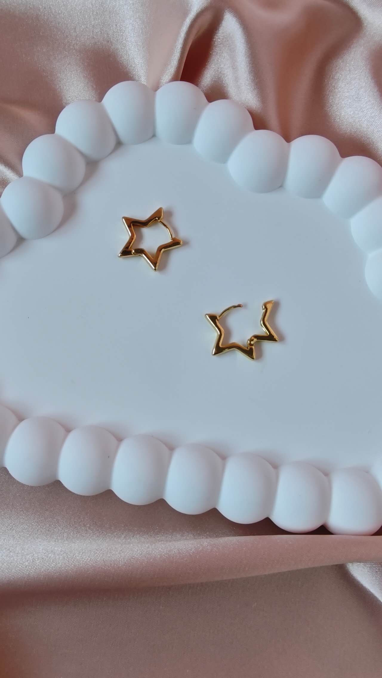 Five-Pointed Star Hoop Earrings
