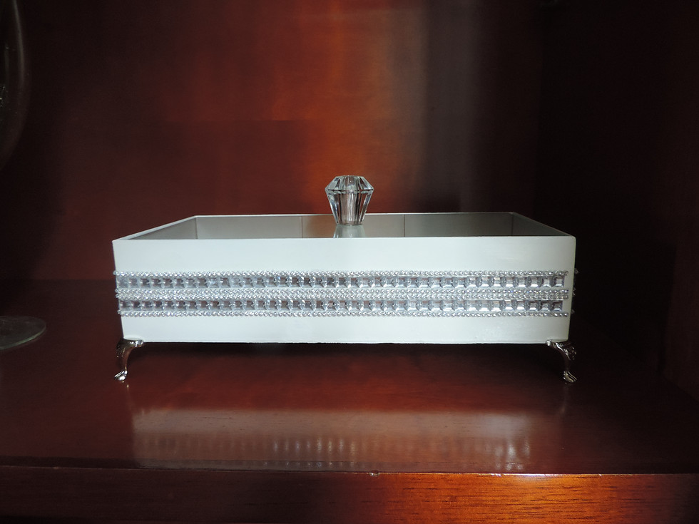 Miniatura: Bandeja Branca com strass e pedras