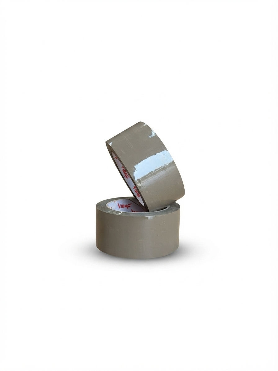 Roll of Standard Brown Vibac packing tape roll measuring 48mm x 66m with hot melt adhesive for carton sealing and parcels