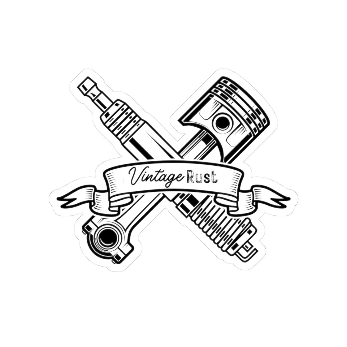 Vintage Rust Engine Pistons Sticker