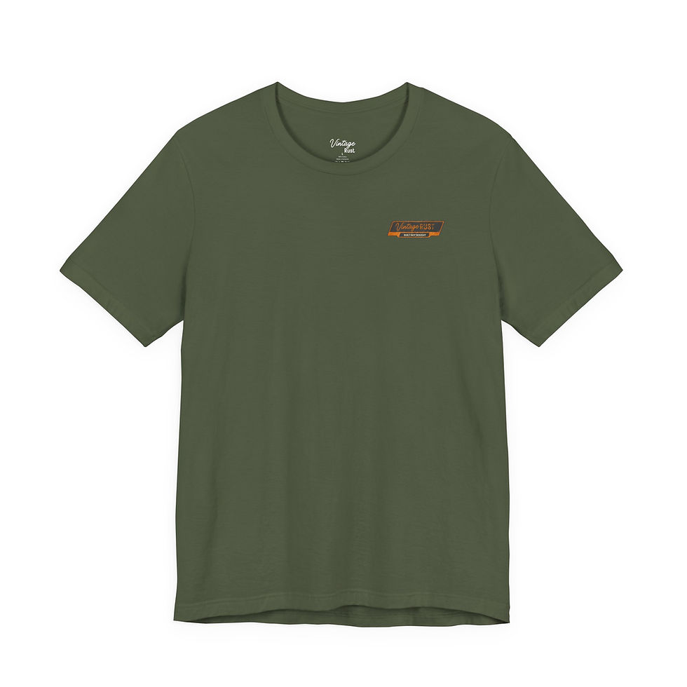 Thumbnail: Vintage Rust Garage T-Shirt closeup - Vintage Rust